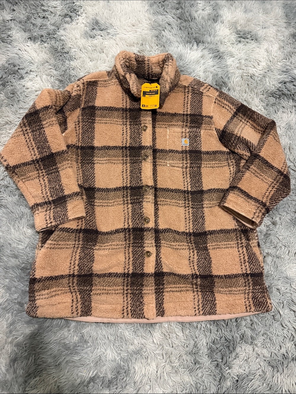 Carhartt Fleece Coat 2X Light Taupe New Loose Fit